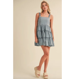 Tiered Mini Dress with Elastic Straps