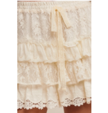 Lace Shorts with Ruffle Details