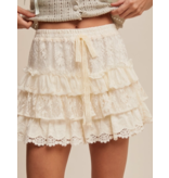 Lace Shorts with Ruffle Details