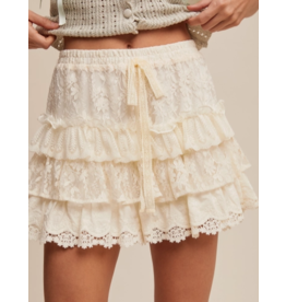 Lace Shorts with Ruffle Details