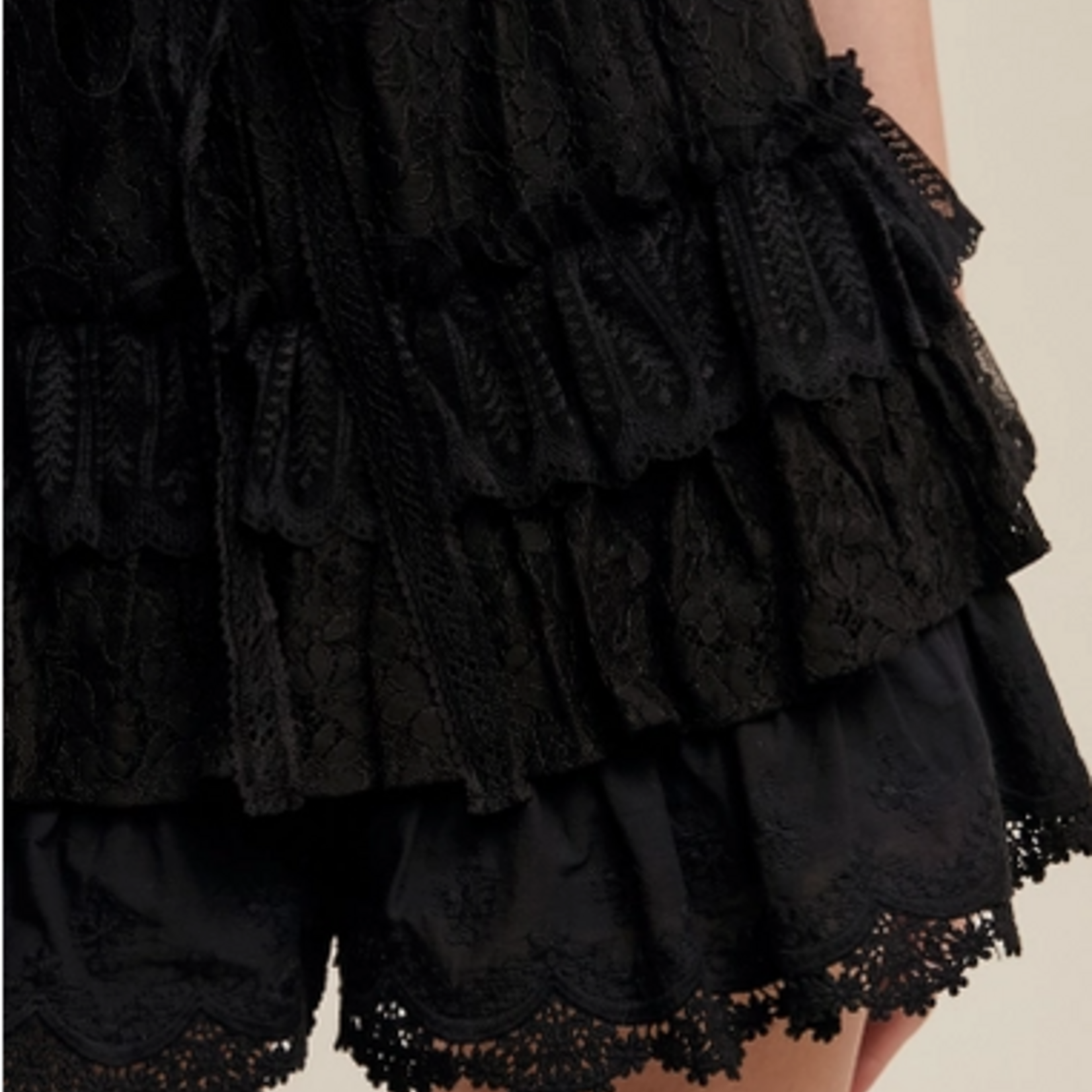 Lace Shorts with Ruffle Details