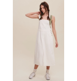 White Denim Overall Midi Dress