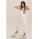 White Denim Overall Midi Dress