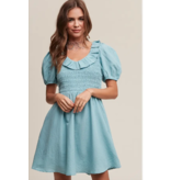 Light Blue Ruffled Smocked Dress