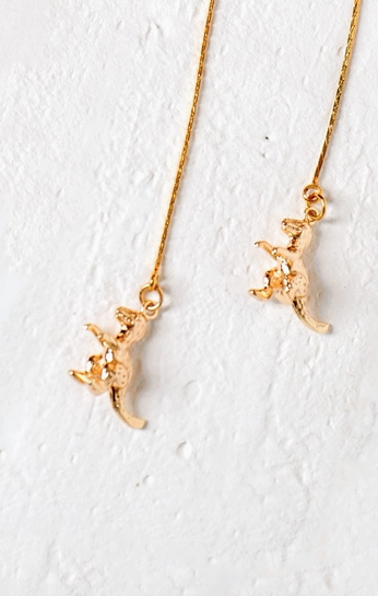 Dino-Mite T Rex Earring -18K Gold Plated
