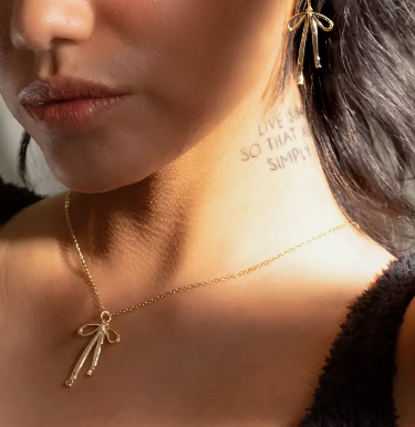 Peter and June Bad To the Bow Necklace - 18K Gold Plated Necklace