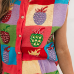 Queen of Sparkles Colorblock Strawberry Vest