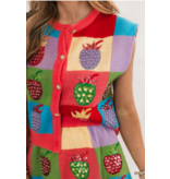 Queen of Sparkles Colorblock Strawberry Vest