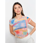 Beach Print Mesh Baby Tee