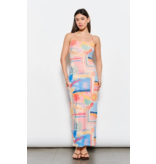 Beach Print Mesh Maxi Dress