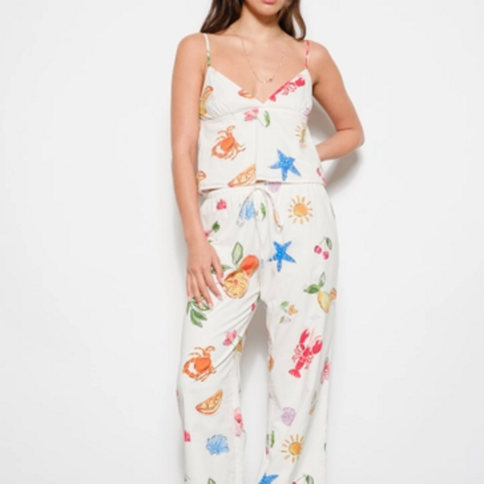 Summer Print Drawstring Pants