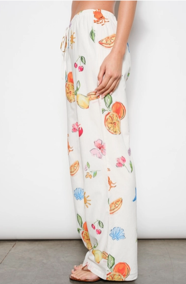 Summer Print Drawstring Pants