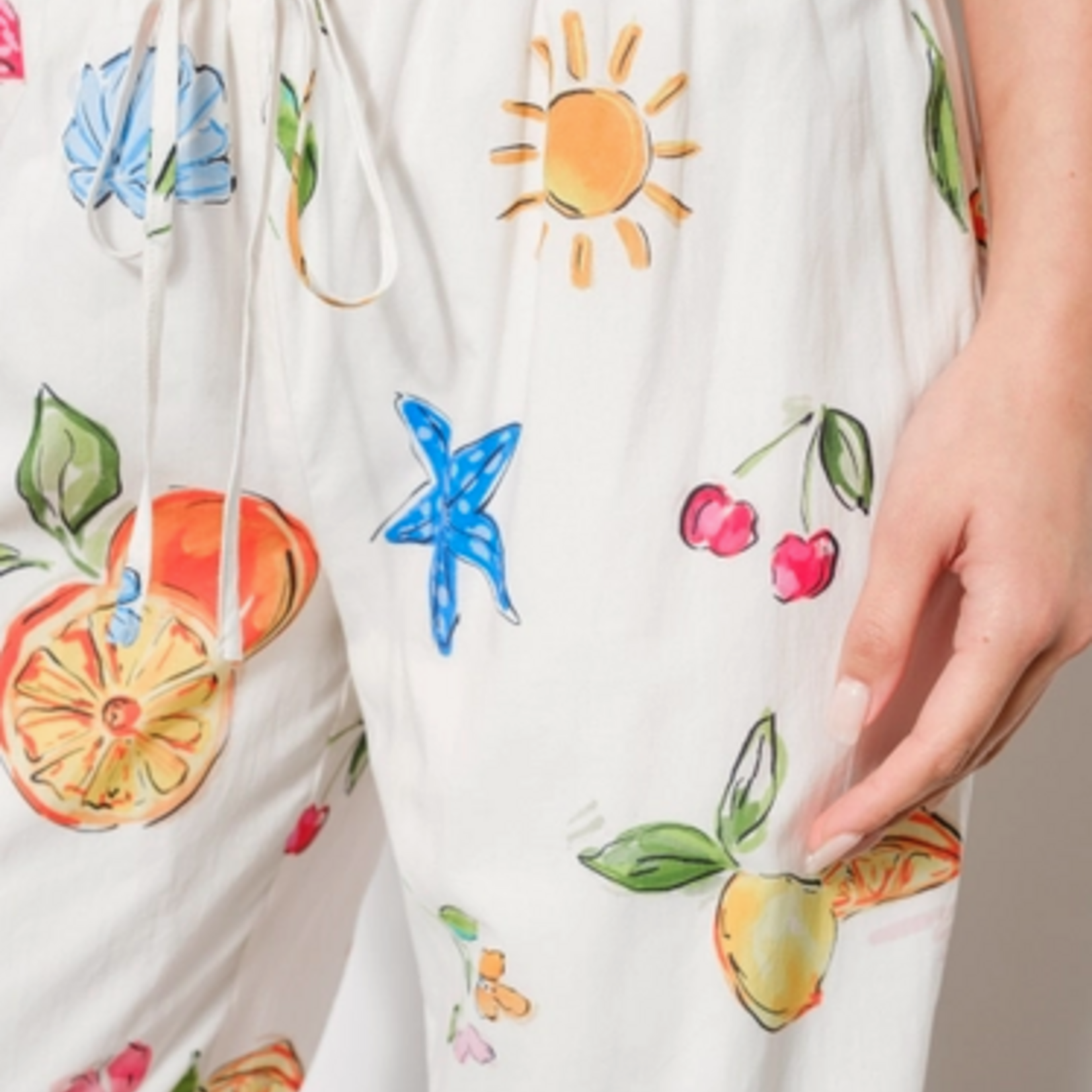 Summer Print Drawstring Pants