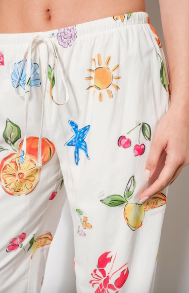 Summer Print Drawstring Pants