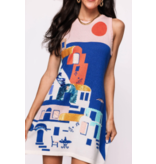 Queen of Sparkles Coastal House Scene Knit Tank Dress
