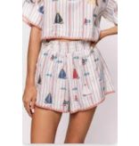 Queen of Sparkles Striped Sailboat Cotton Shorts