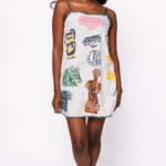 Queen of Sparkles White Embroidered Trim Greek Icon Tank Dress