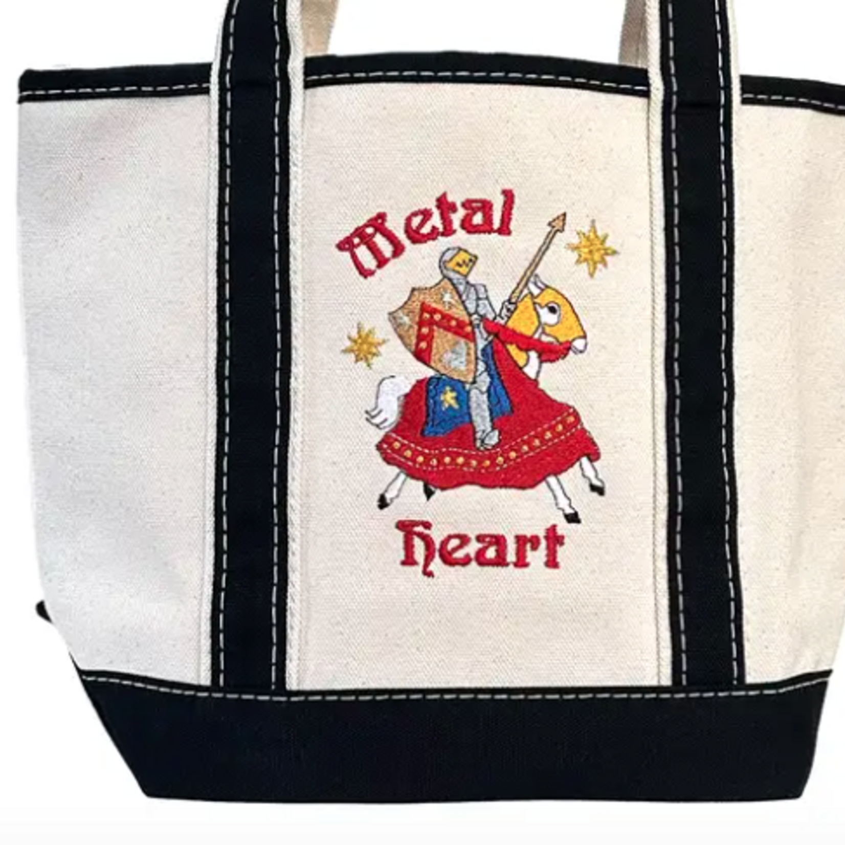 Metal Heart Mini Canvas Tote Bag Vintage Inspired