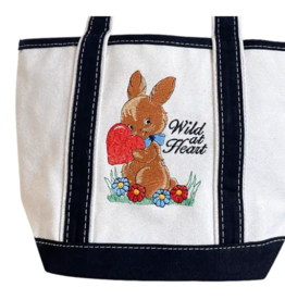 Wild At Heart Mini Canvas Tote Bag Vintage Inspired