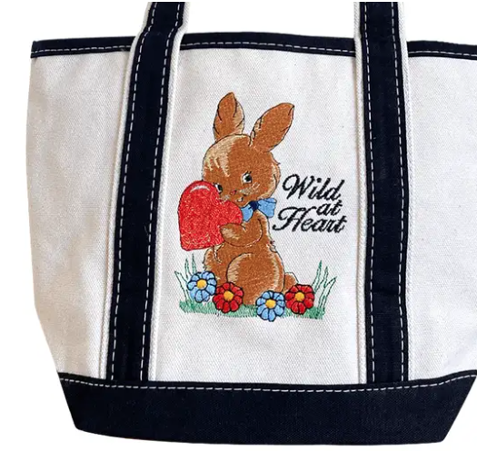 Wild At Heart Mini Canvas Tote Bag Vintage Inspired