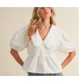 Puff Sleeve Oversize Collar Blouse