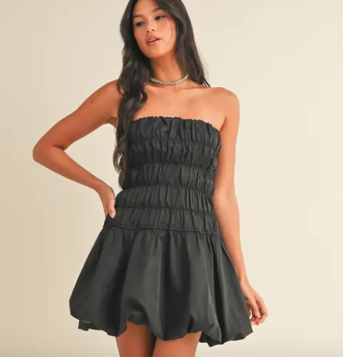 Black Balloon Mini Dress
