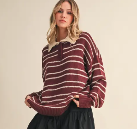 Striped Burgundy Sweater