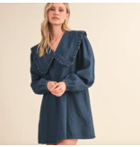 Twila Ruffled Collar Denim Dress