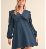 Twila Ruffled Collar Denim Dress