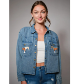 Horse Embroidered Denim Shirt