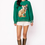 Queen of Sparkles Green French Bulldog Sweatshirt