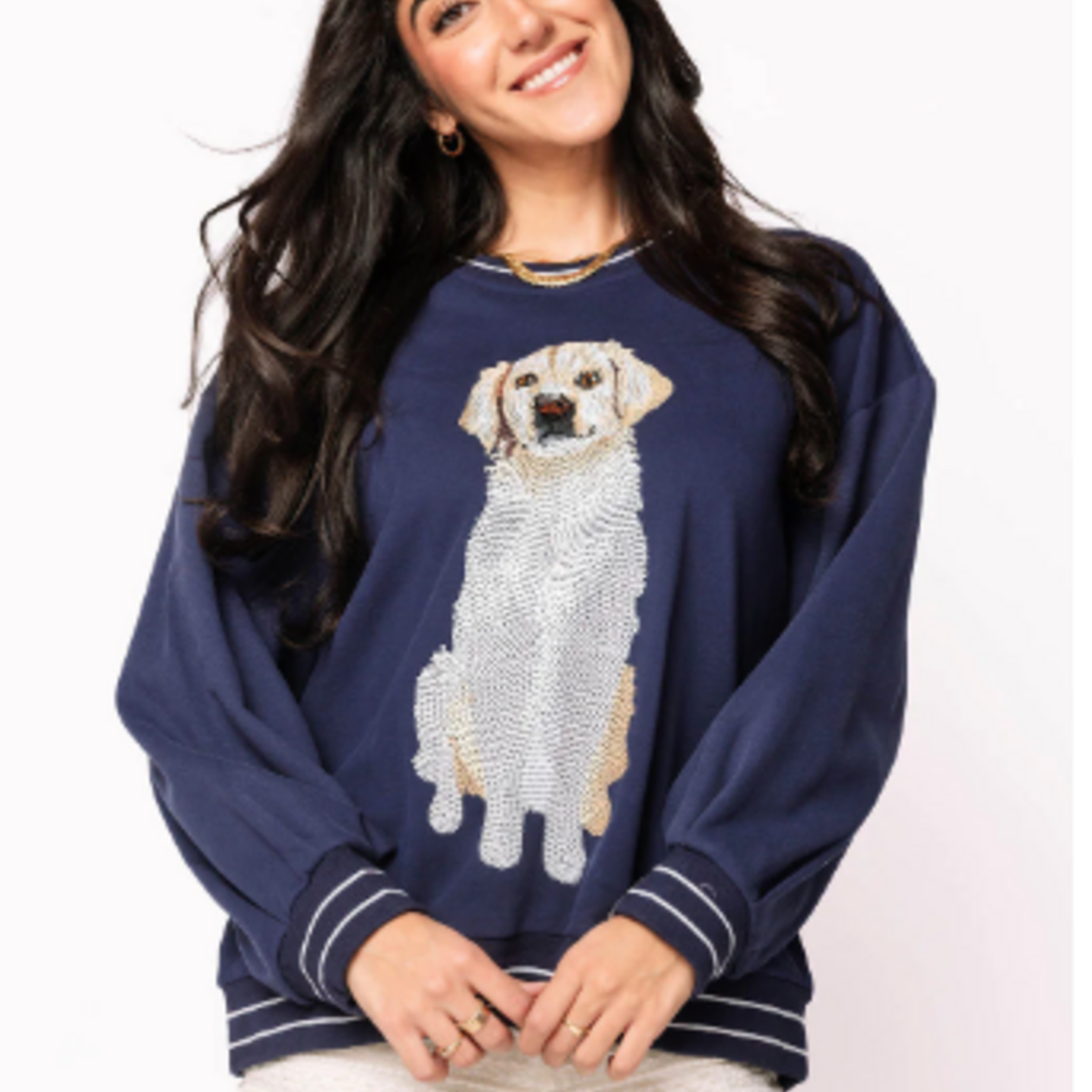 Queen of Sparkles Navy Golden Retriever Sweatshirt