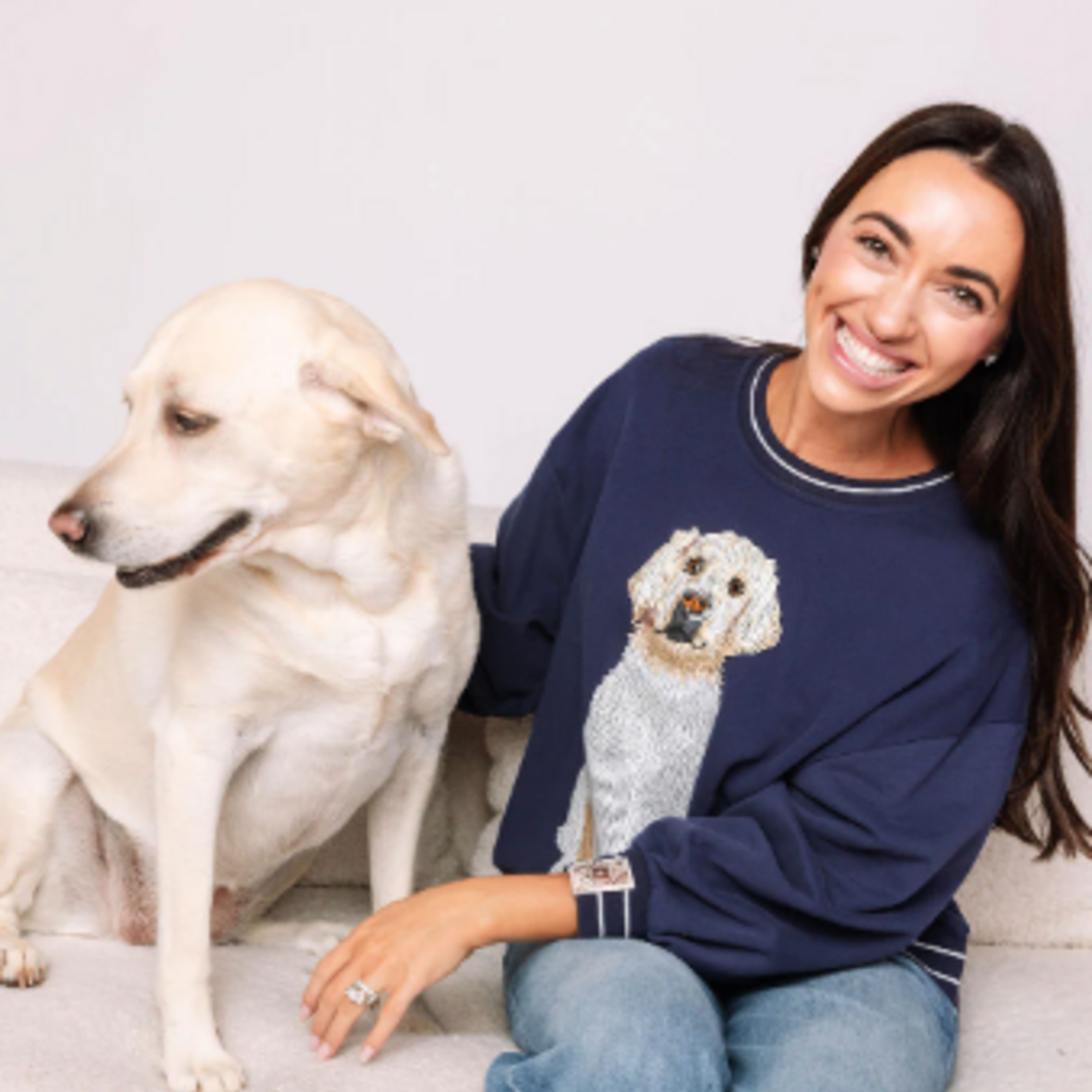 Queen of Sparkles Navy Golden Retriever Sweatshirt