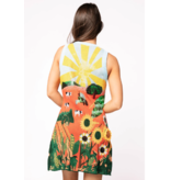 Queen of Sparkles Farm With Knit Sunflowers Tank Dress