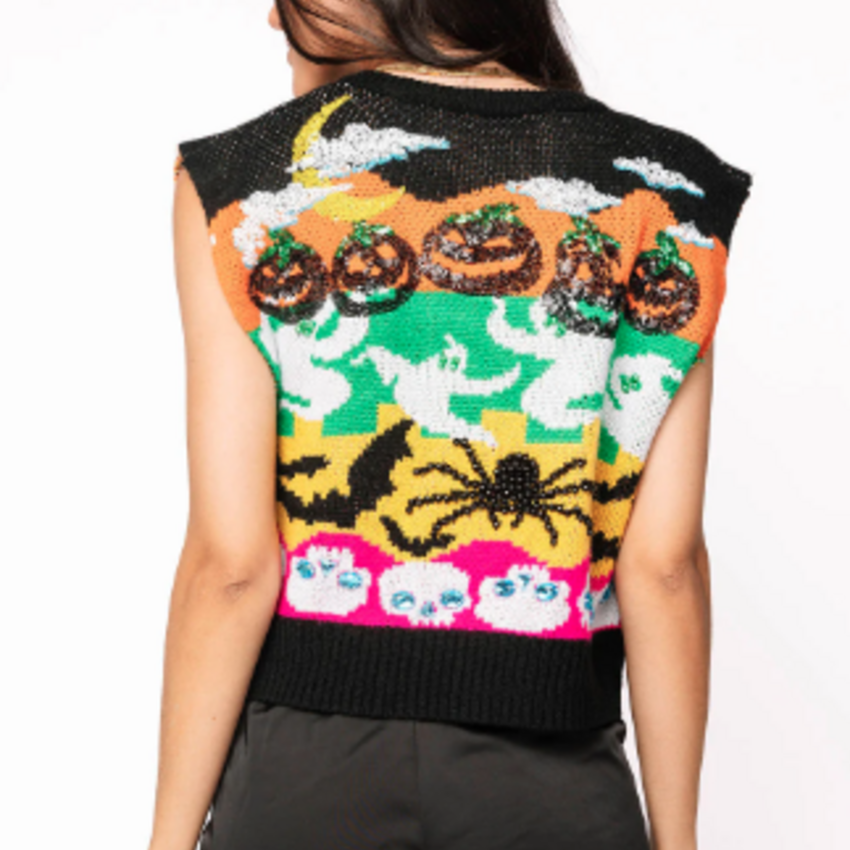 Queen of Sparkles Halloween Icon Button Up Sweater Vest