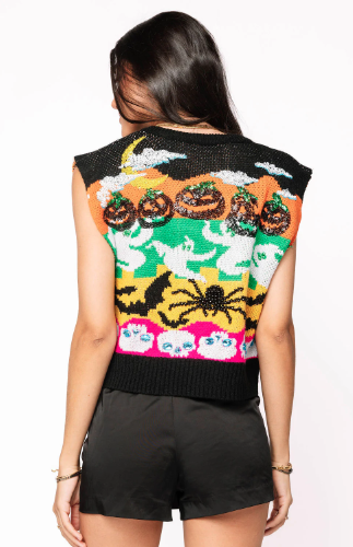 Queen of Sparkles Halloween Icon Button Up Sweater Vest