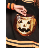 Queen of Sparkles Black Halloween Pumpkin Candy Bucket Sweatshirt
