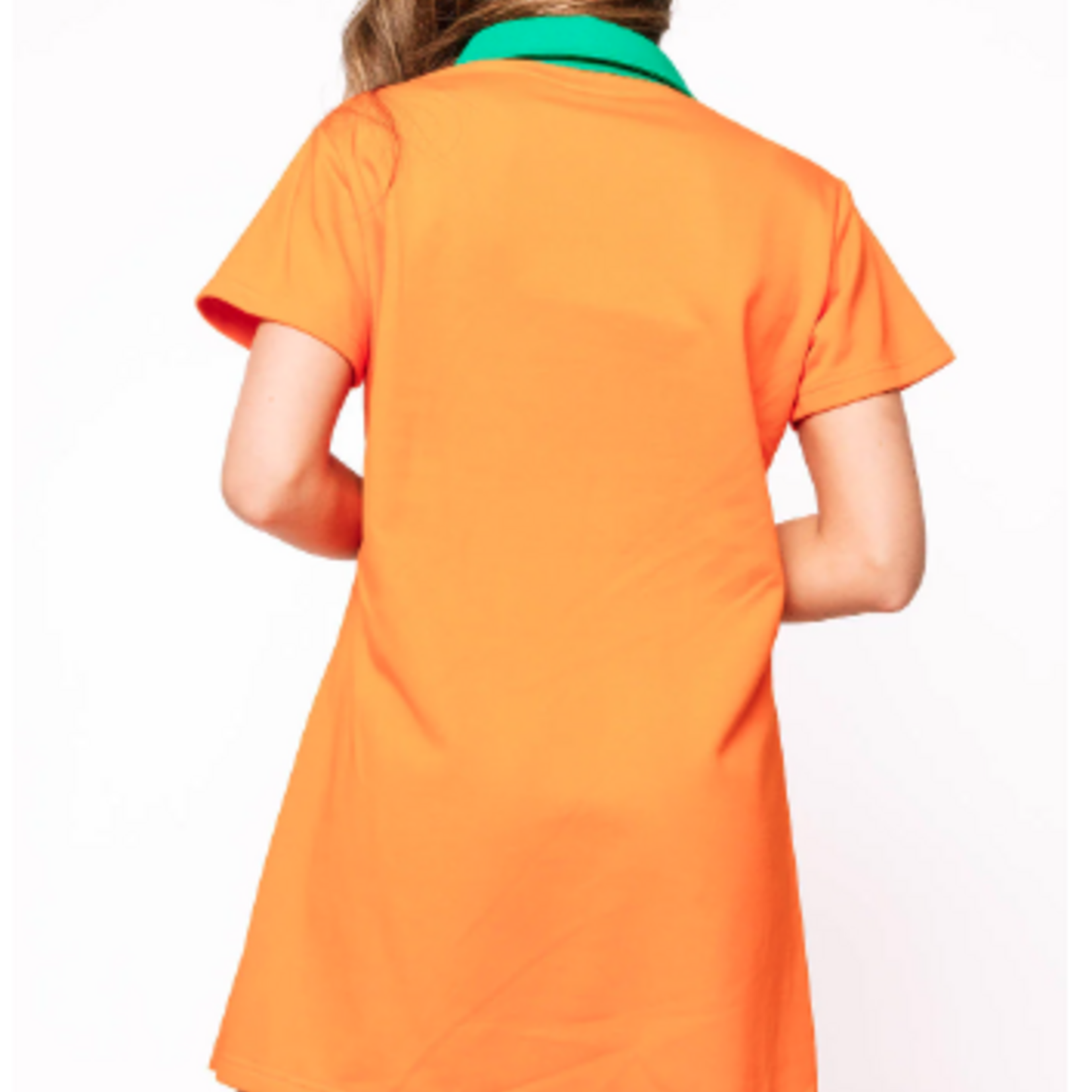 Queen of Sparkles Orange Pumpkin Collar Dress
