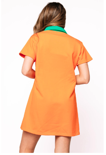 Queen of Sparkles Orange Pumpkin Collar Dress