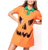 Queen of Sparkles Orange Pumpkin Collar Dress