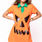 Queen of Sparkles Orange Pumpkin Collar Dress