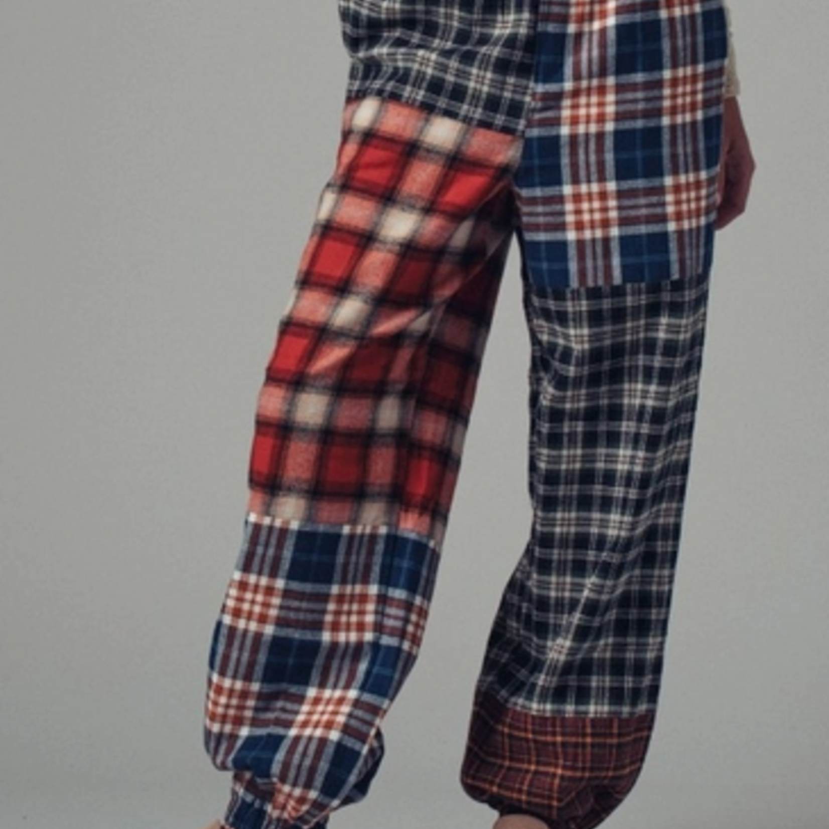 Plaid Patchwork Boho Jogger