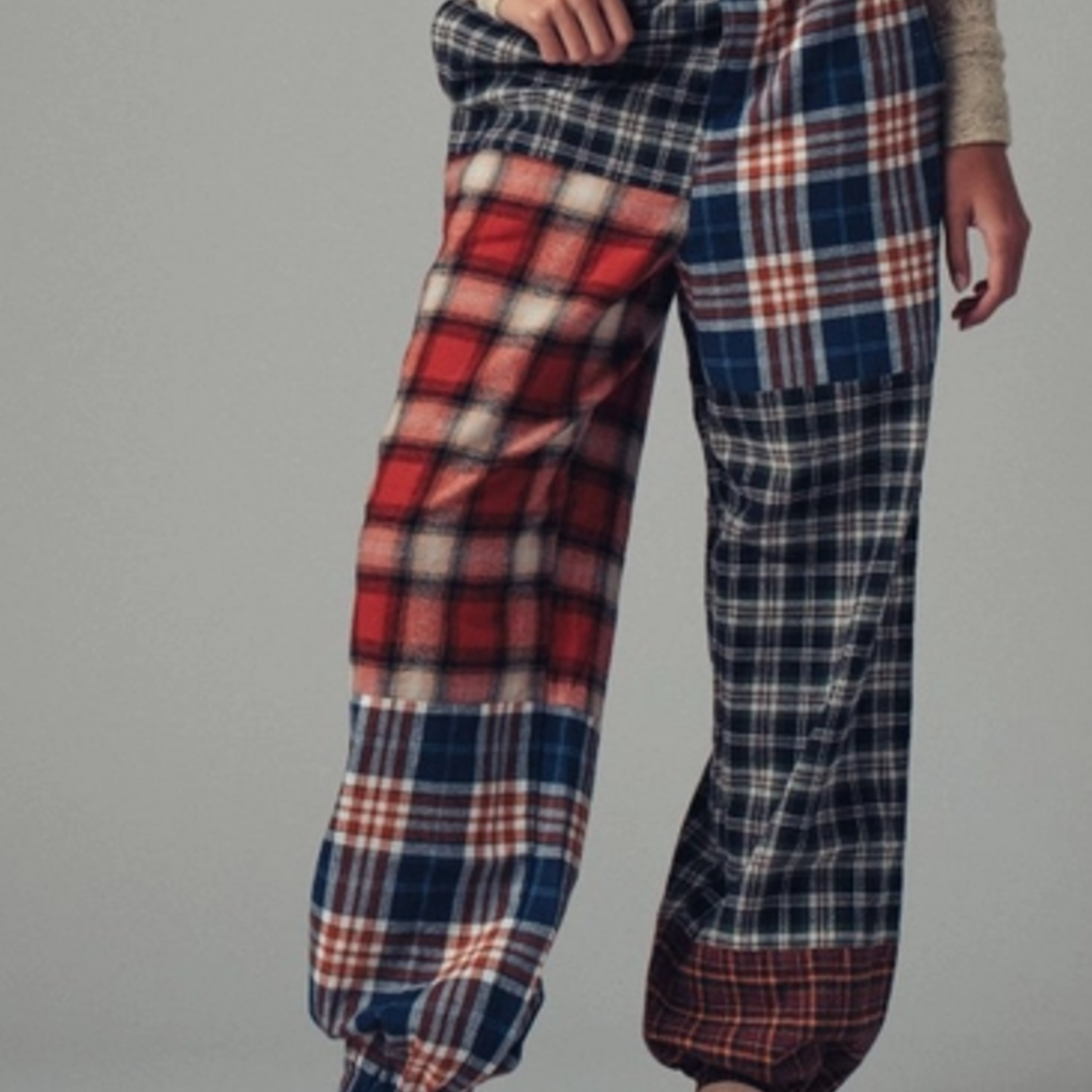 Plaid Patchwork Boho Jogger