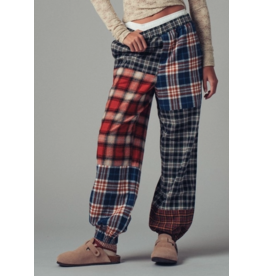 Plaid Patchwork Boho Jogger