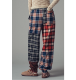 Plaid Patchwork Boho Jogger