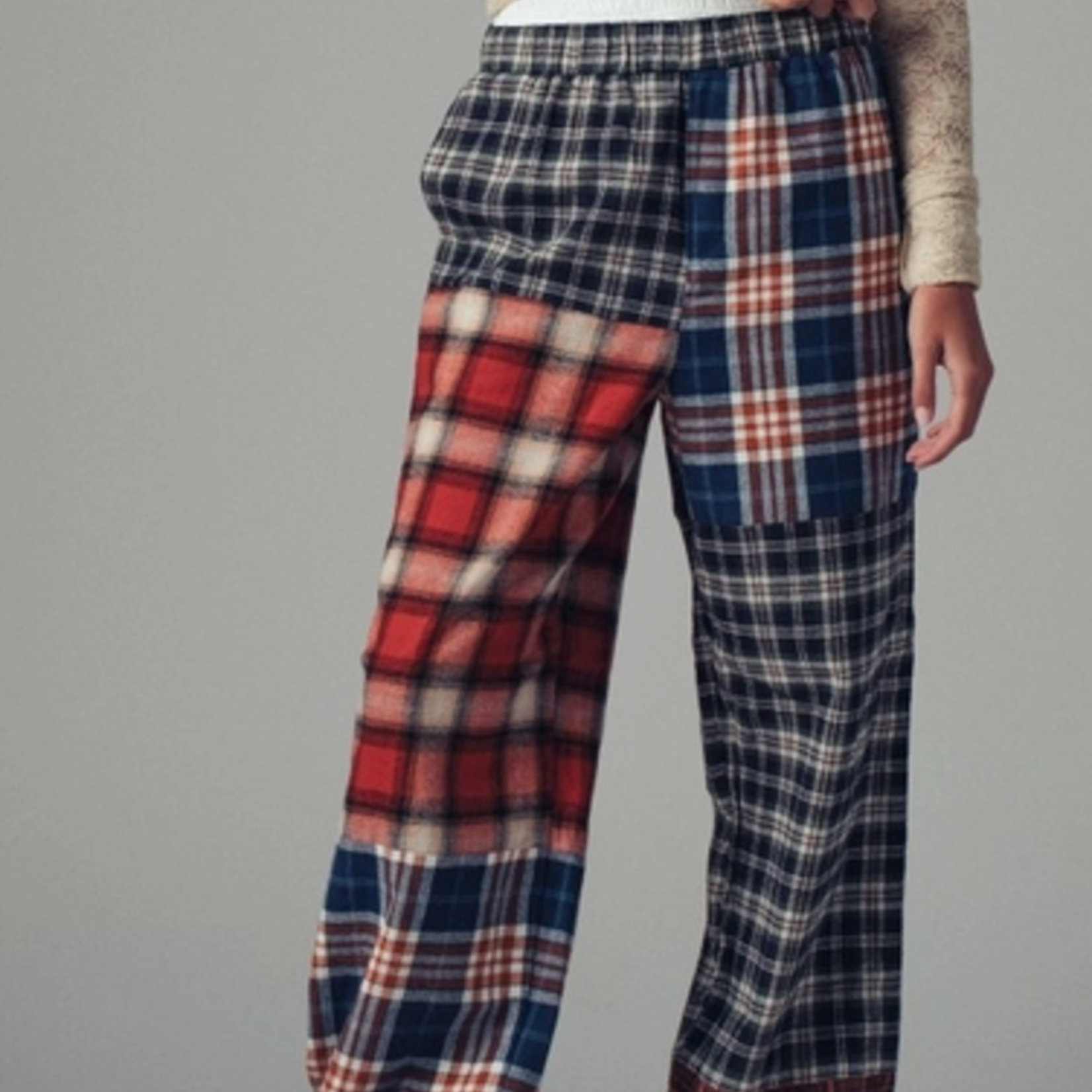 Plaid Patchwork Boho Jogger