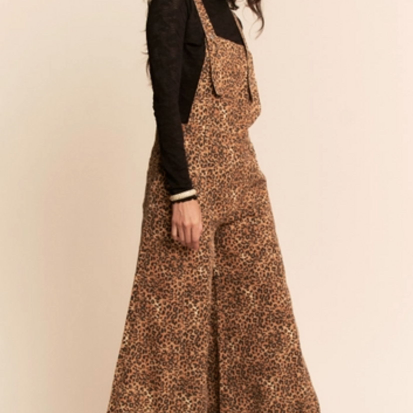 Leopard Wide Leg Overalls