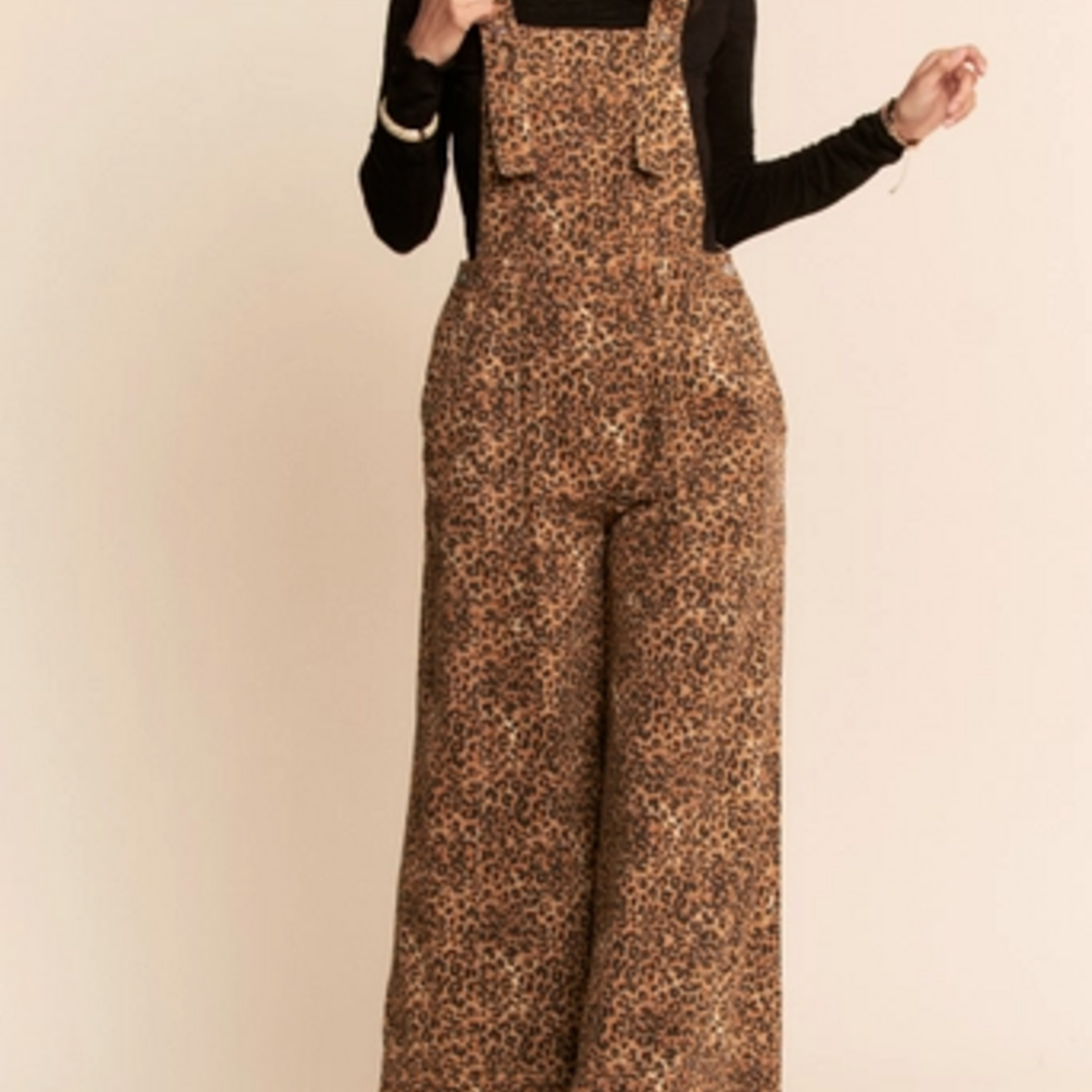 Leopard Wide Leg Overalls
