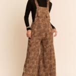 Leopard Wide Leg Overalls
