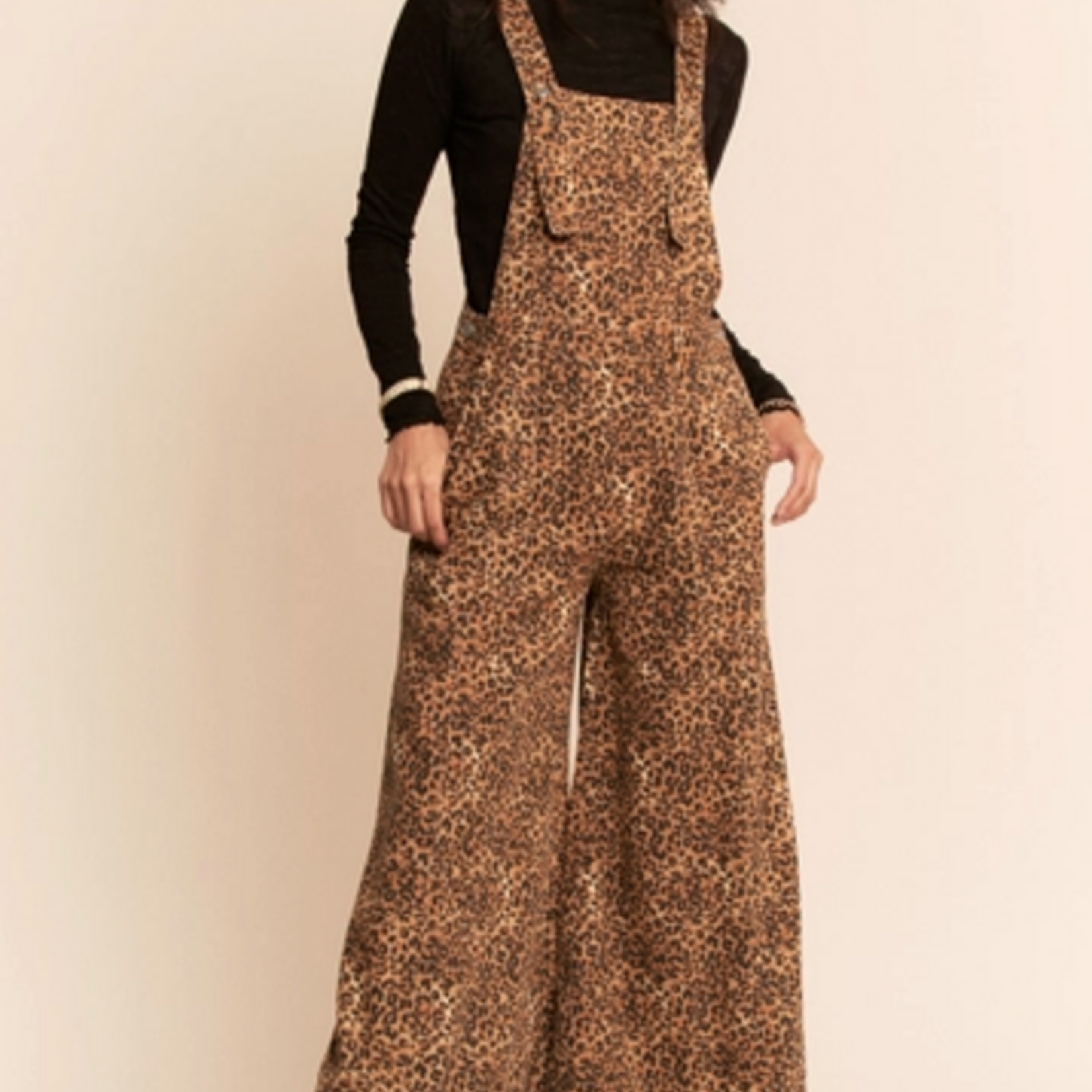 Leopard Wide Leg Overalls